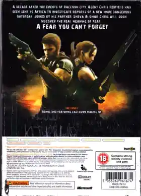 Resident Evil 5 (USA) box cover back